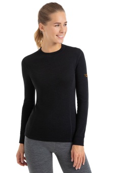 Термобелье футболка женская с длинным рукавом и круглым воротом NORVEG HUNTER, черный